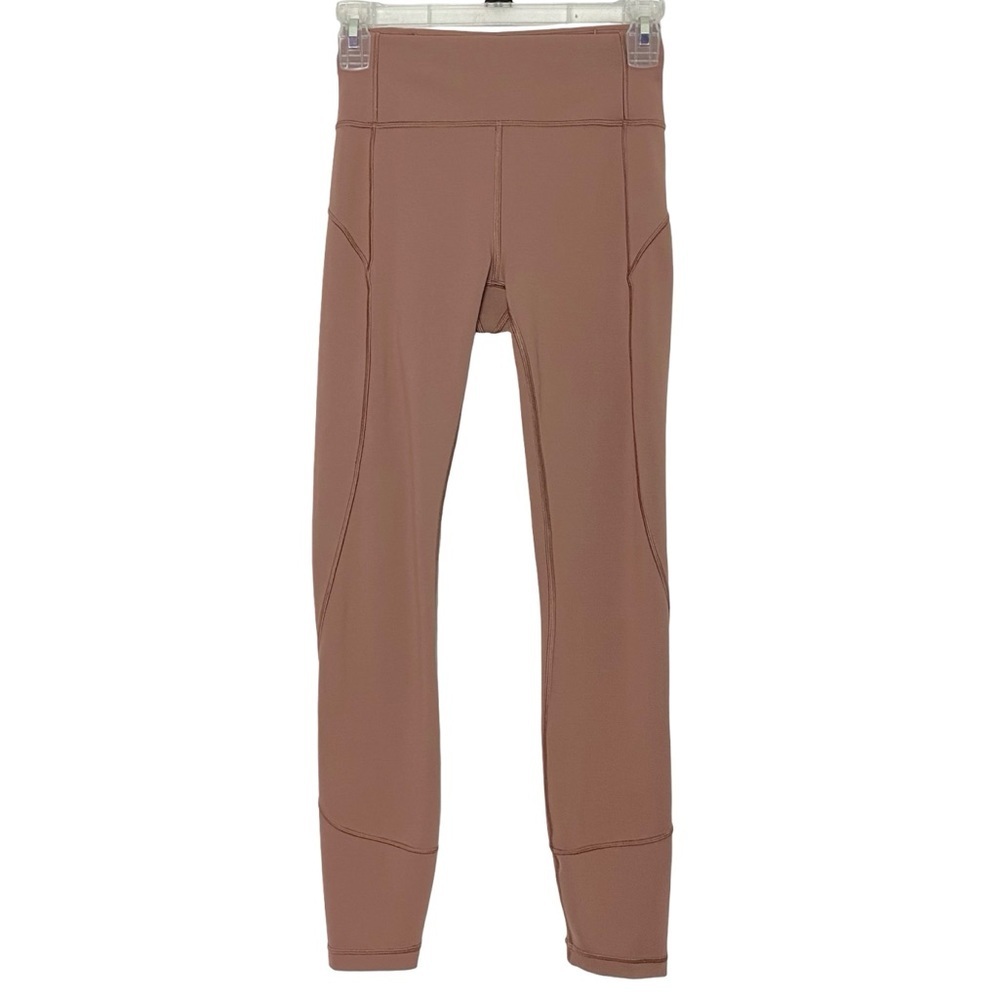 Lululemon In Movement 7/8 Tights Leggings Womens Size 4 Small Pants Rose Tan